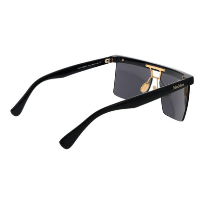 Max Mara Rectangle Non-Polarized Dark-Tint Stainless Steel Sunglasses - Black