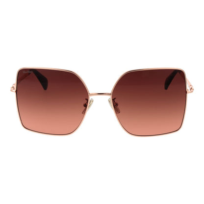 Max Mara Butterfly Gradient Dark-Tint Metal Sunglasses - Rose Gold