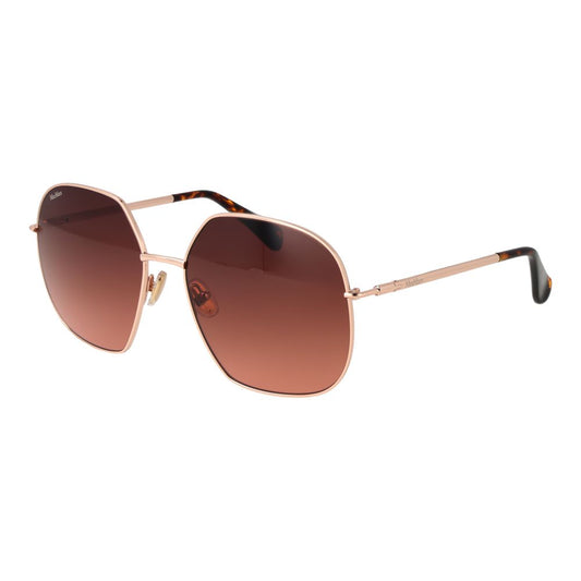 Max Mara Geometric Gradient Dark-Tint Metal Sunglasses - Rose Gold