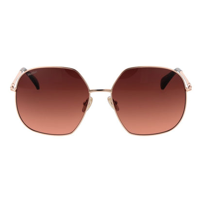 Max Mara Geometric Gradient Dark-Tint Metal Sunglasses - Rose Gold