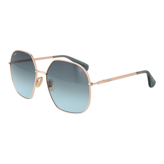 Max Mara Square Gradient Medium-Tint Metal Sunglasses - Rose Gold