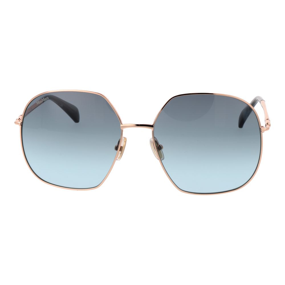 Max Mara Square Gradient Medium-Tint Metal Sunglasses - Rose Gold