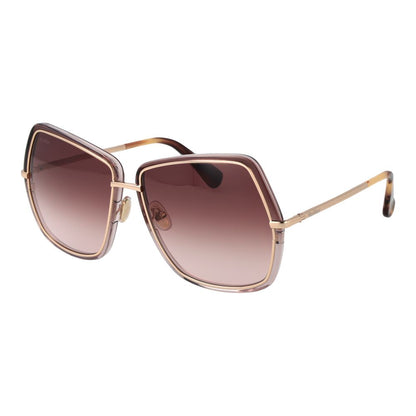 Max Mara Geometric Gradient Medium-Tint Metal Sunglasses - Gold