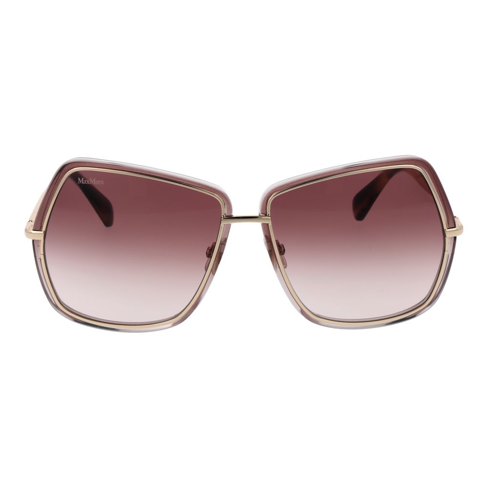 Max Mara Geometric Gradient Medium-Tint Metal Sunglasses - Gold