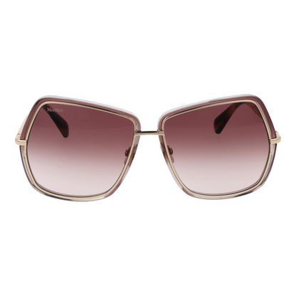 Max Mara Geometric Gradient Medium-Tint Metal Sunglasses - Gold