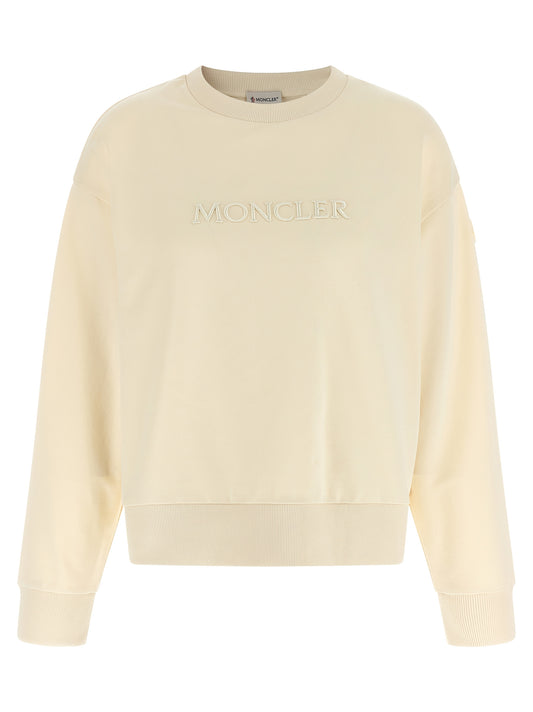 Activewear Sweatshirt by Moncler for women in cotton felt beige & signature showcases a athletic silhouette with sleeves, a athletic crew neckline, and high-performance for a athletic aesthetic.