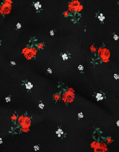 Dolce & Gabbana Women's High Rise Polyester Silk & Viscose Short Trousers - Black Floral