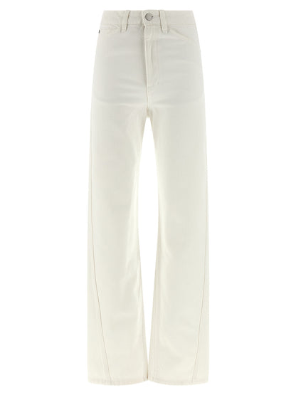 Lemaire White Cotton High-Waisted Jean