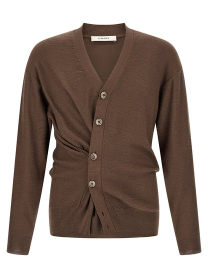 Lemaire Brown Wool Cardigan