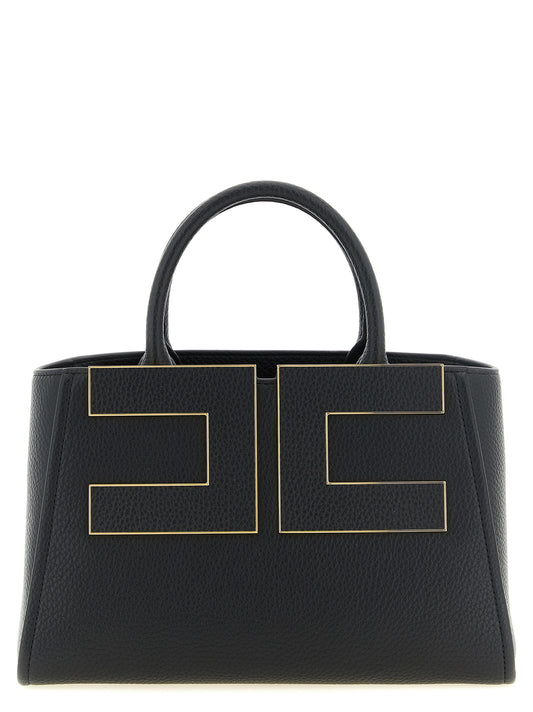 Tote Clutch Bag by Elisabetta Franchi for women in polyester polyurethane leather black & gold features an metropolitan chic Polyester Polyurethane Leather Tote Clutch Bag design with a secure zipper & buckle, metropolitan chic , and versatile shoulder-strap, adjustable-strap & handle for a metropolitan chic look.