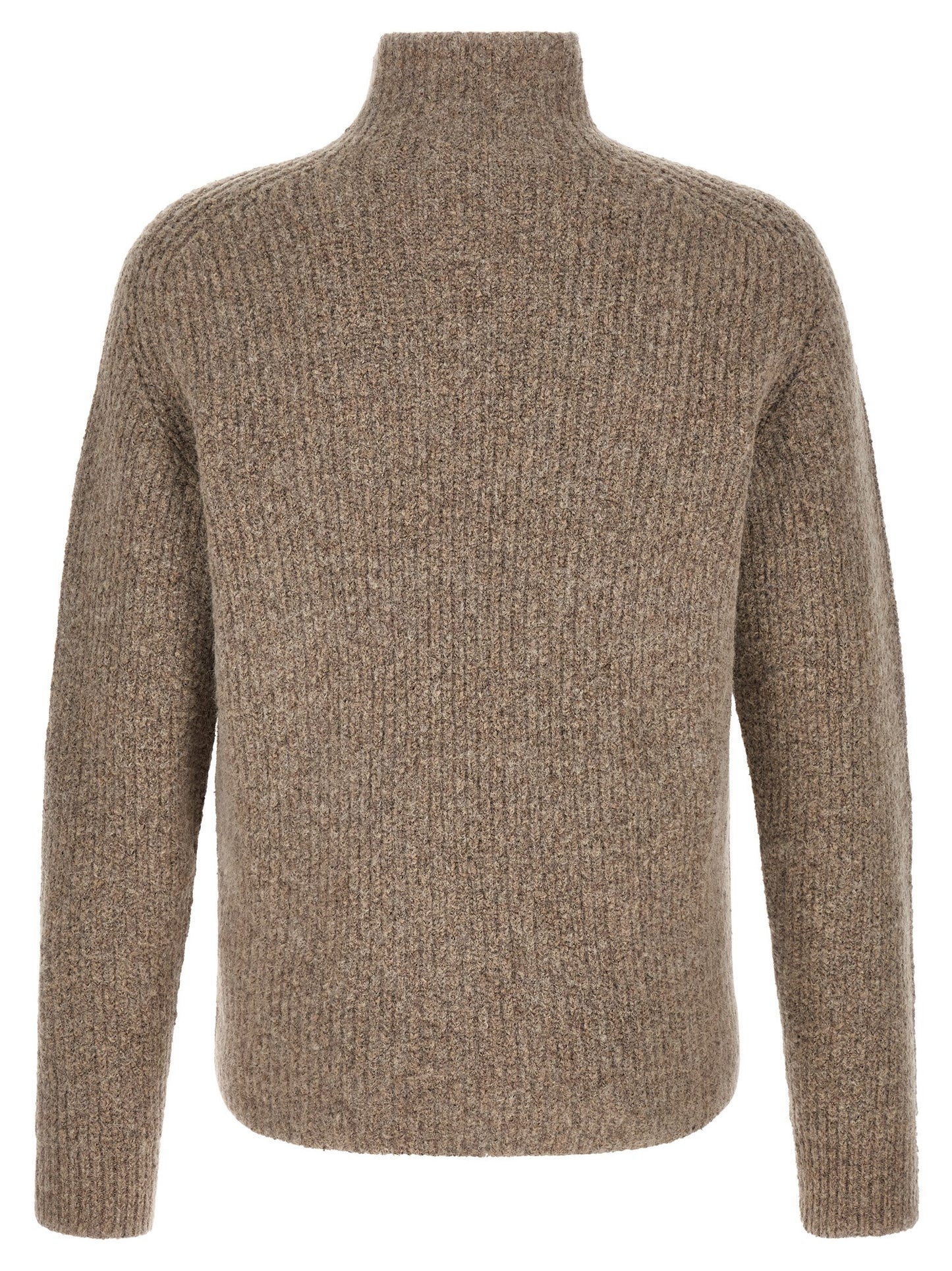 Cardigan by Roberto Collina for men in polyamide cotton & alpaca wool beige features an crisp silhouette, showcasing a sophisticated high-neck neckline and detail for a truly crisp finish.