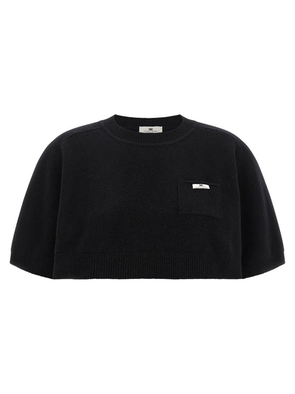 Elisabetta Franchi Black Wool Sweatshirt