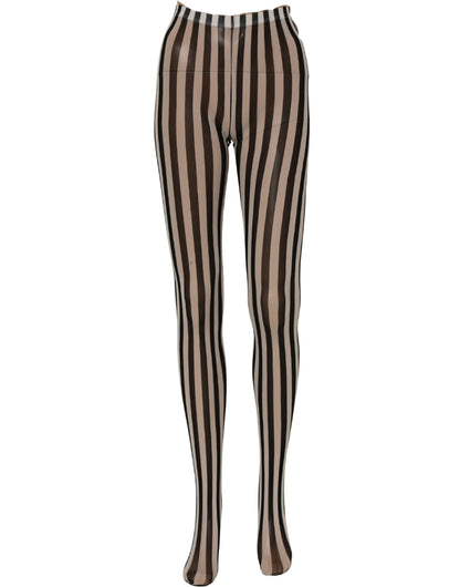 Dolce & Gabbana Women's Nylon Pantyhose - Black White Striped