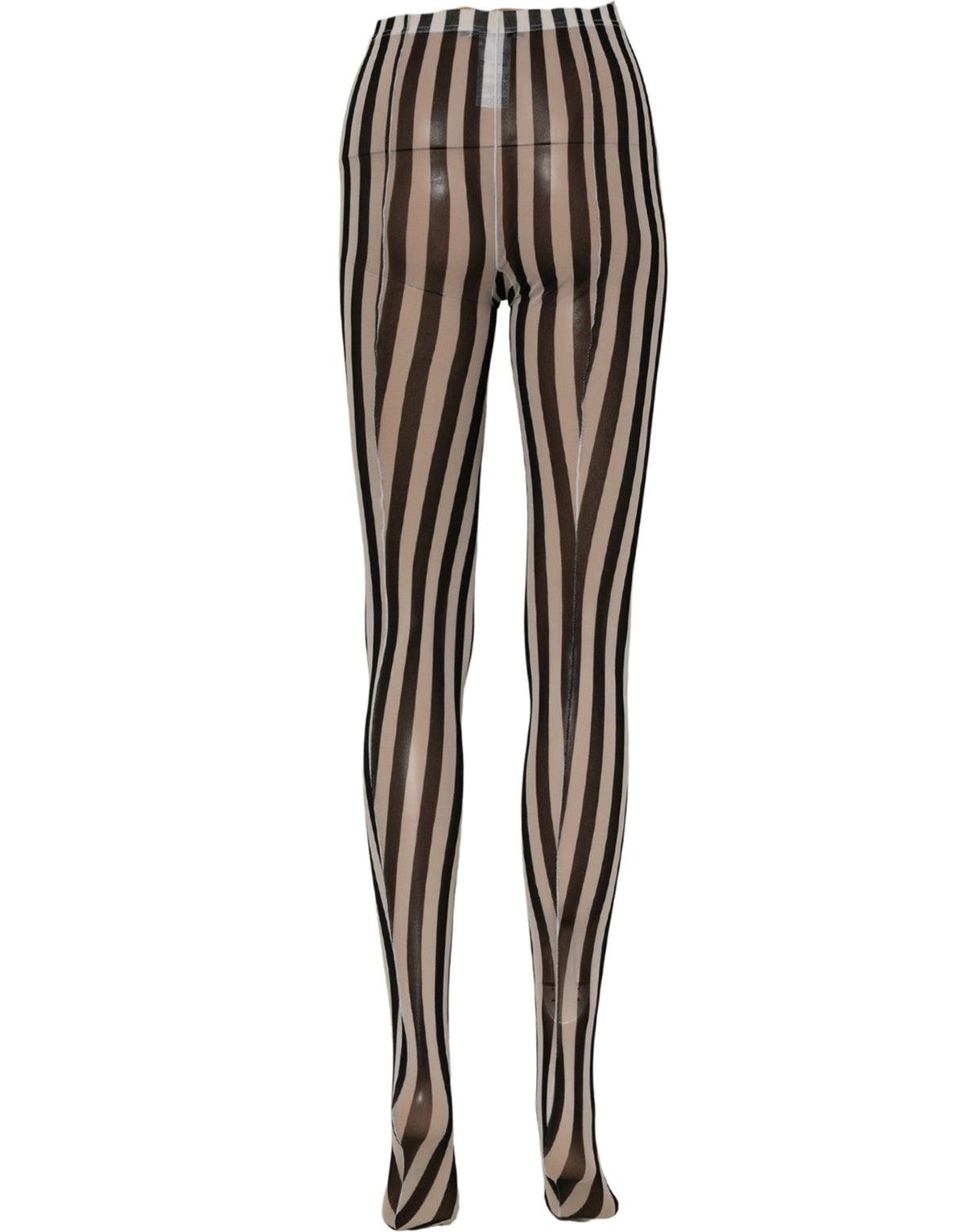 Dolce & Gabbana Women's Nylon Pantyhose - Black White Striped