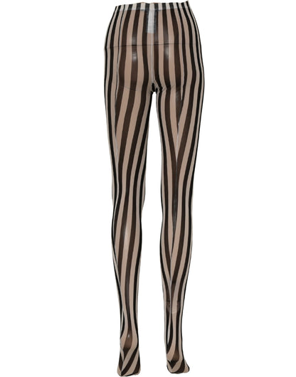 Dolce & Gabbana Women's Nylon Pantyhose - Black White Striped