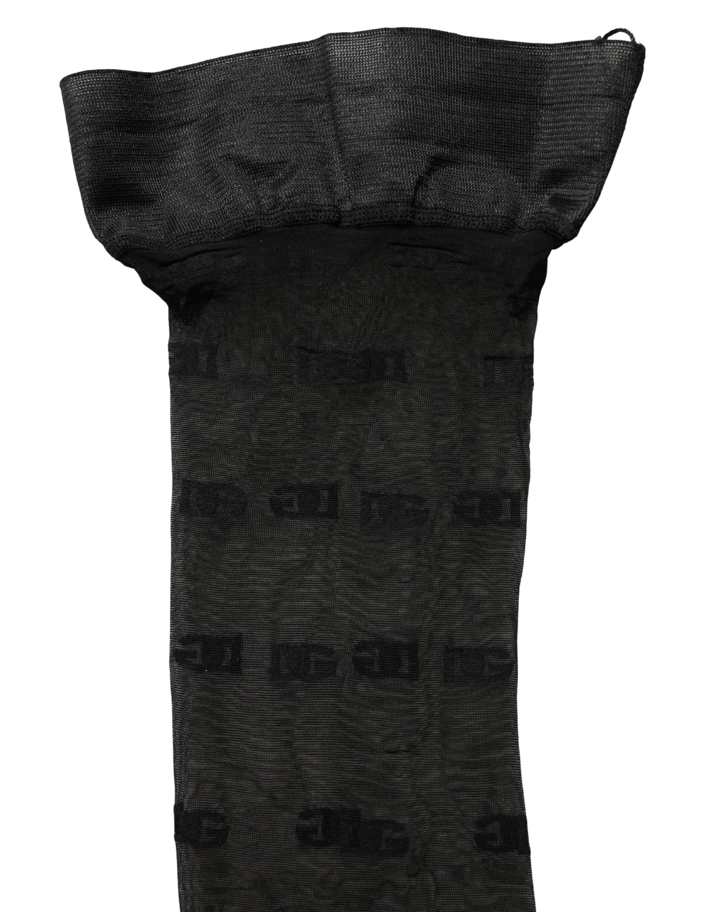 Dolce & Gabbana Black Sheer Logo Monogram Tights Stockings Socks