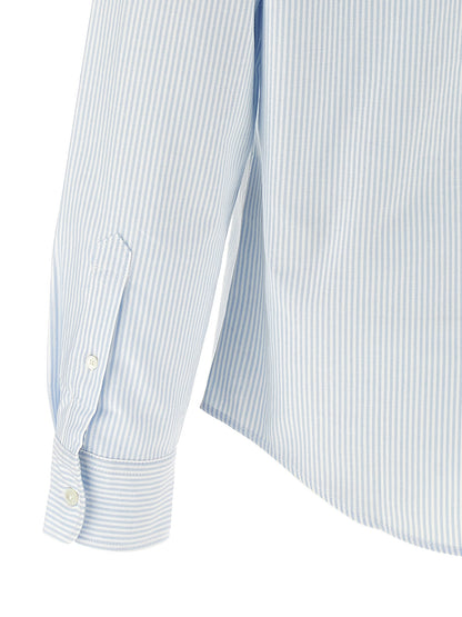 Blouse by Ami Paris for men in cotton felt light-blue & striped, featuring a nuanced and nuanced for a sophisticated finish.
