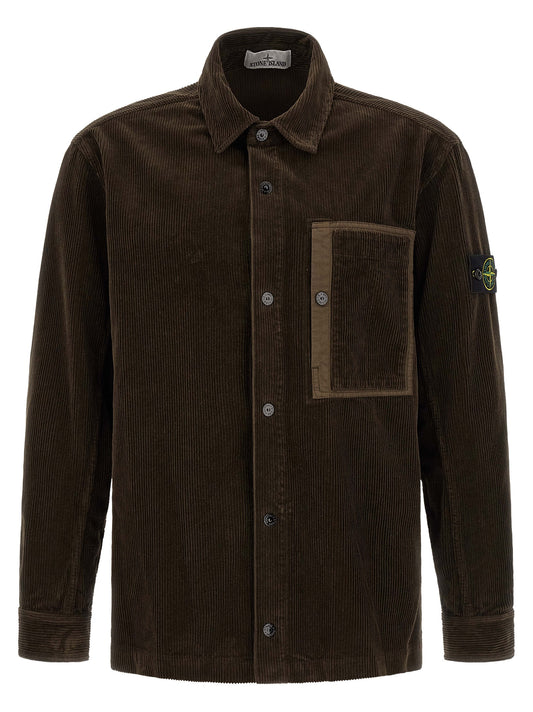 Overshirt by Stone Island for men in cotton corduroy brown features an polished silhouette, showcasing a sophisticated and detail for a truly polished finish.