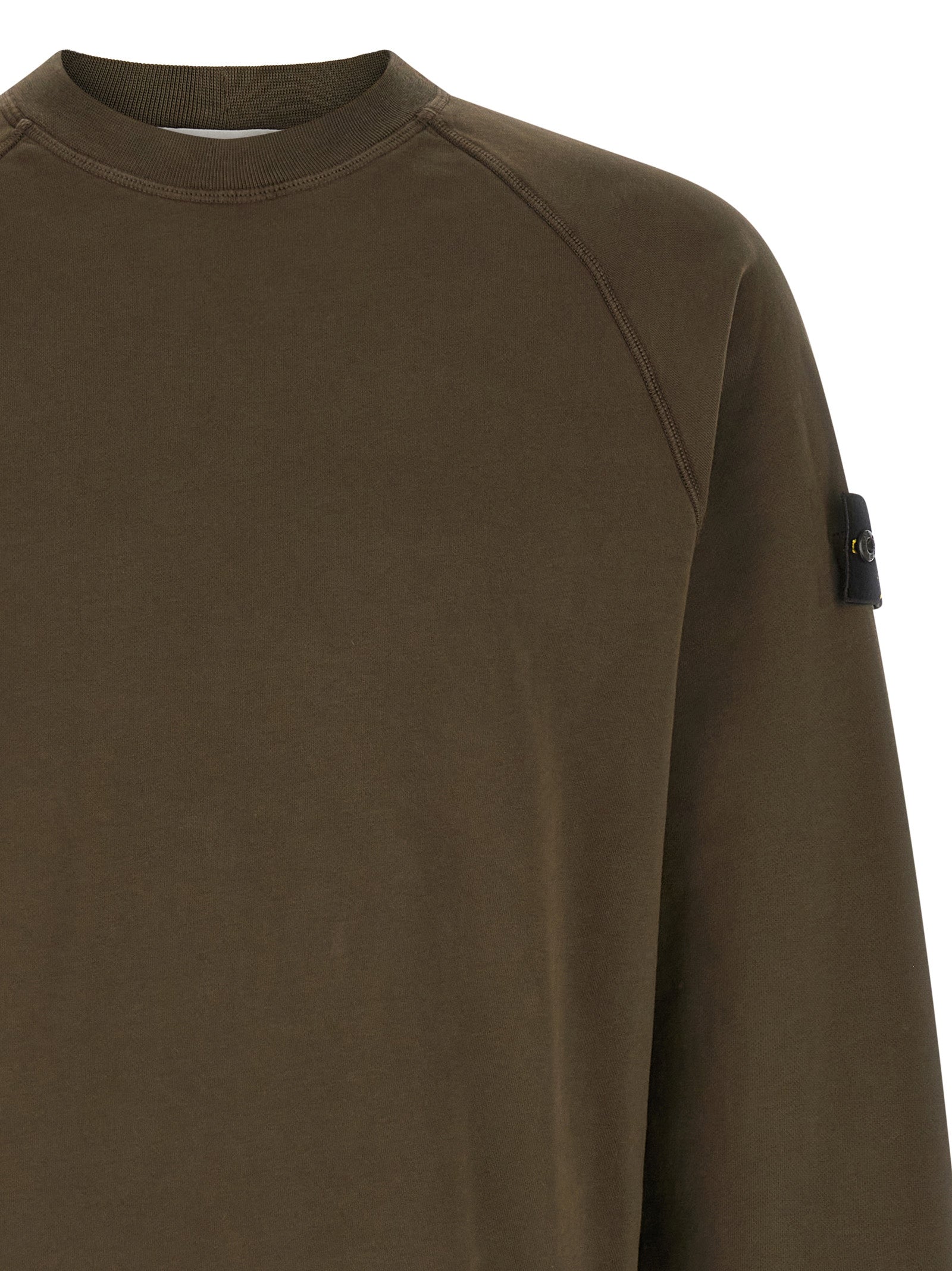 Sweatshirt by Stone Island for men in cotton charcoal, gray & signature features an enviable silhouette, showcasing a premium and refined crew neckline for a truly enviable finish.
