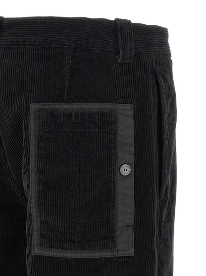 Stone Island Black Cotton Casual Pants