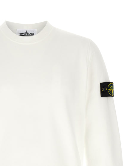 Stone Island White Cotton Sweatshirt