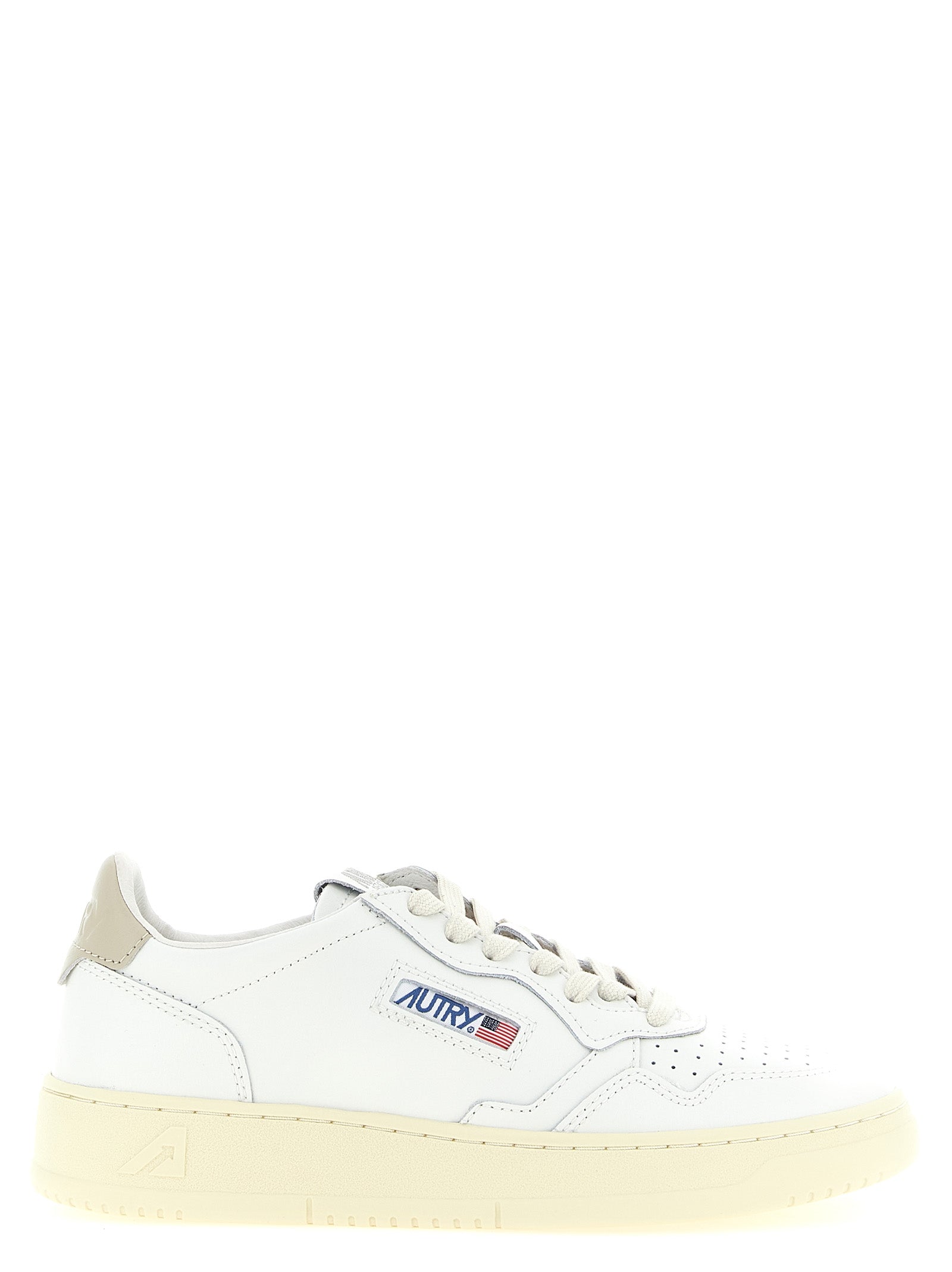 Sneakers by Autry for men in bos taurus cowhide leather beige features a chic design, perfectly showcasing the chic low-top tennis style of this Men's Low Top Tennis Bos Taurus Cowhide Leather Sneakers.