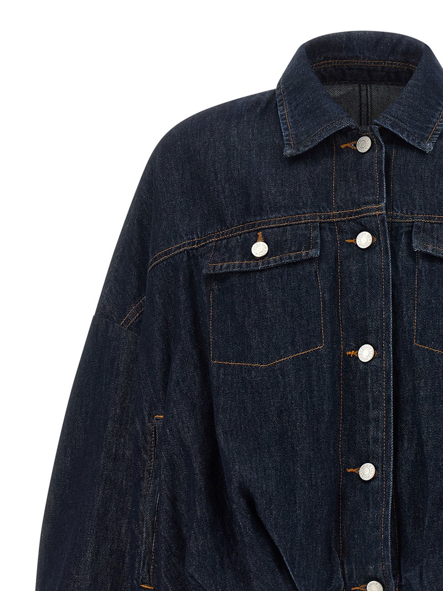 Trucker Jacket by Dries Van Noten for women in denim cotton blue, indigo & silver features an on trend silhouette, showcasing refined pockets and a sophisticated for a truly on trend finish.