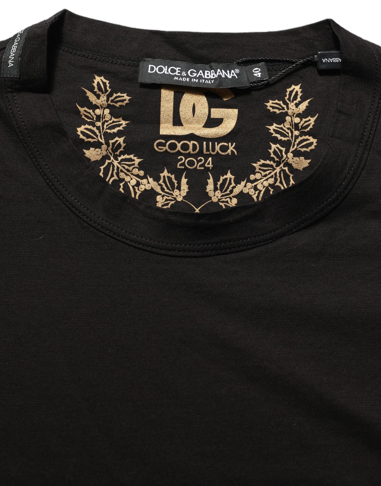 Dolce & Gabbana Black Cotton Crew Neck Short Sleeves T-shirt