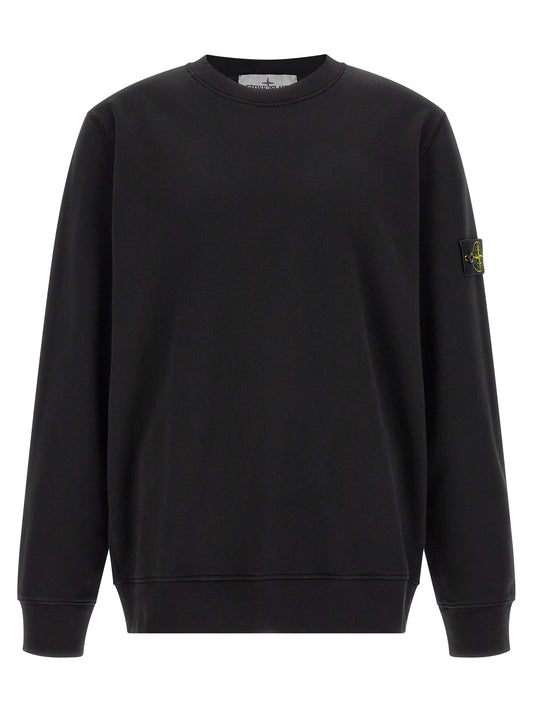 Sweatshirt by Stone Island for men in cotton black features a unrivaled silhouette with a refined round neckline and unrivaled detailing for a sophisticated look.