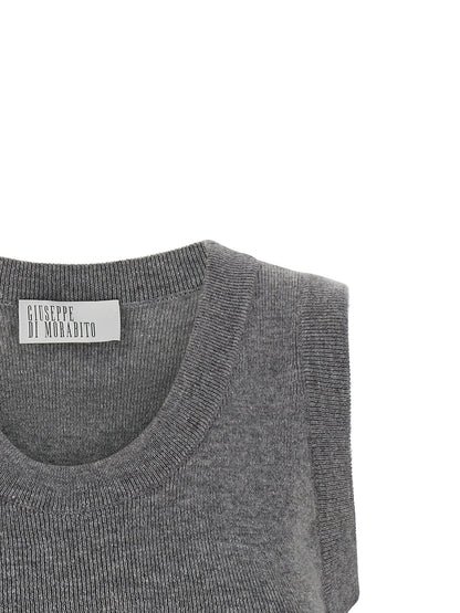 Giuseppe Di Morabito Gray Virgin Wool Sleeveles Sweater