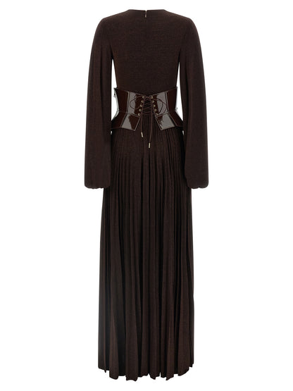 Elisabetta Franchi Brown Viscose Long Dress
