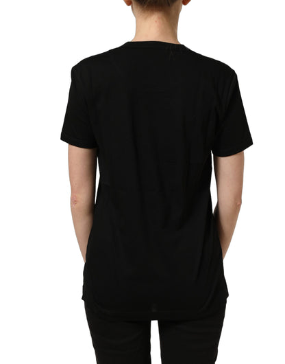 Dolce & Gabbana Women's Straight Short-Sleeve Crew Neck Cotton T-Shirt - Black
