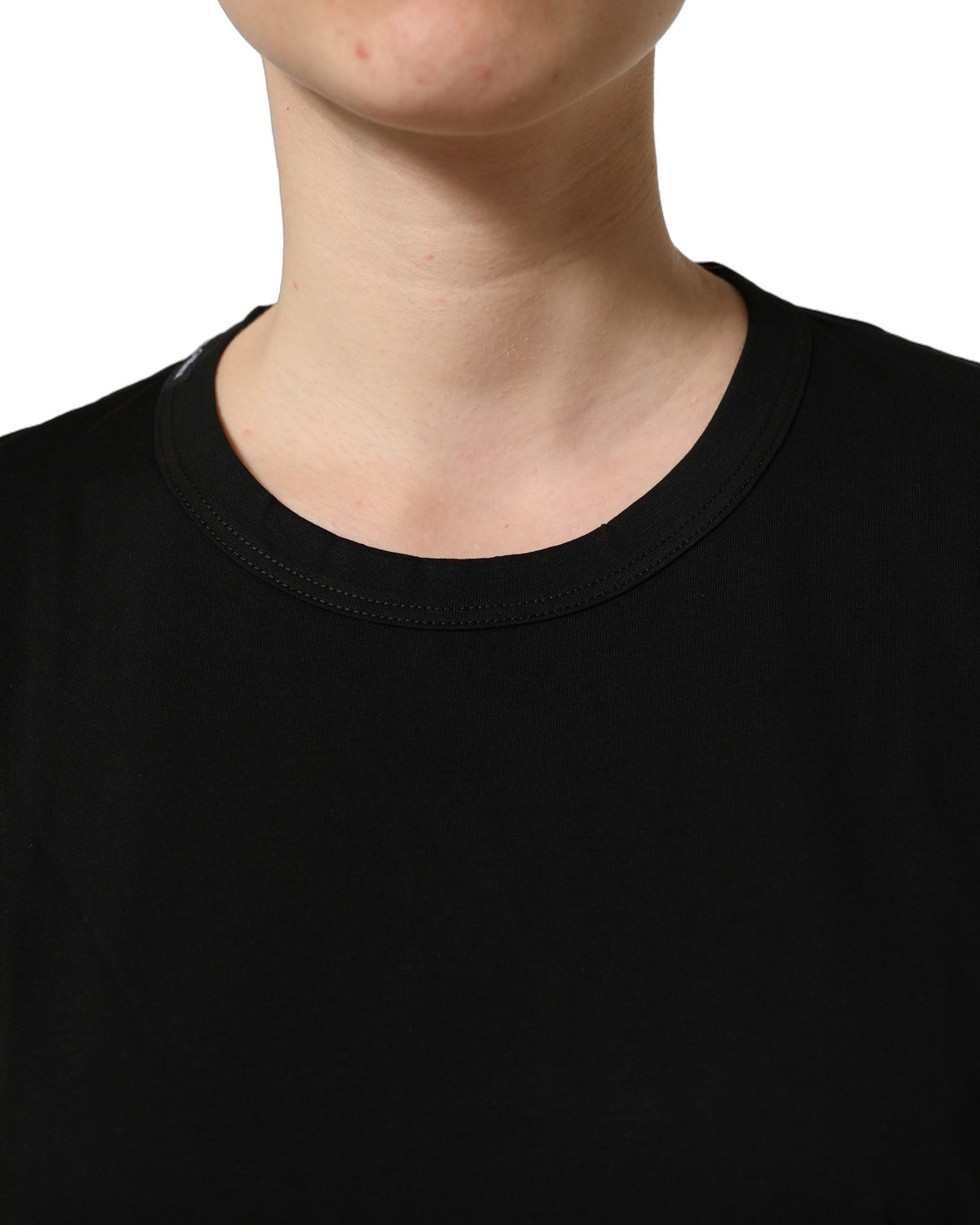 Dolce & Gabbana Women's Straight Short-Sleeve Crew Neck Cotton T-Shirt - Black