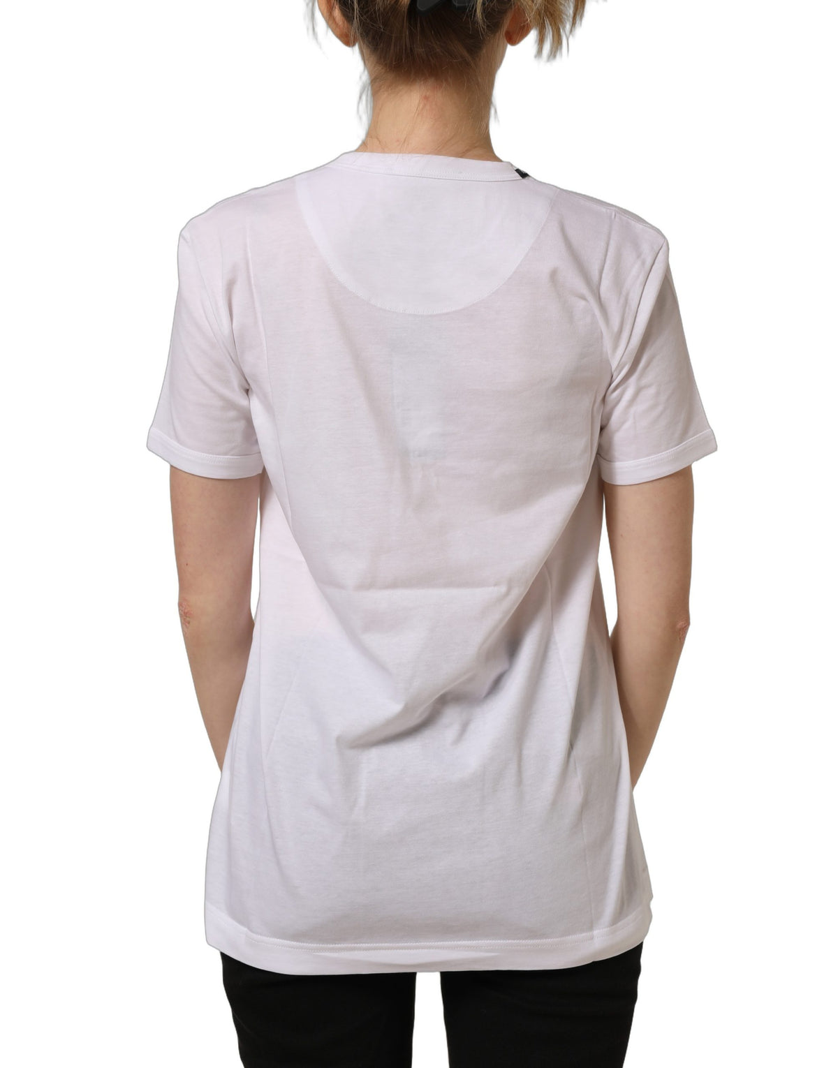 Dolce & Gabbana Women's Straight Short-Sleeve Crew Neck Cotton T-Shirt - White
