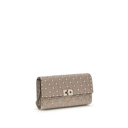Quilted Shoulder Bag by Valentino Garavani for women in bos taurus nappa leather beige, patterned & signature showcases a enviable silhouette, artfully detailed with a secure , organized cardholder, and versatile shoulder-strap for a enviable look.