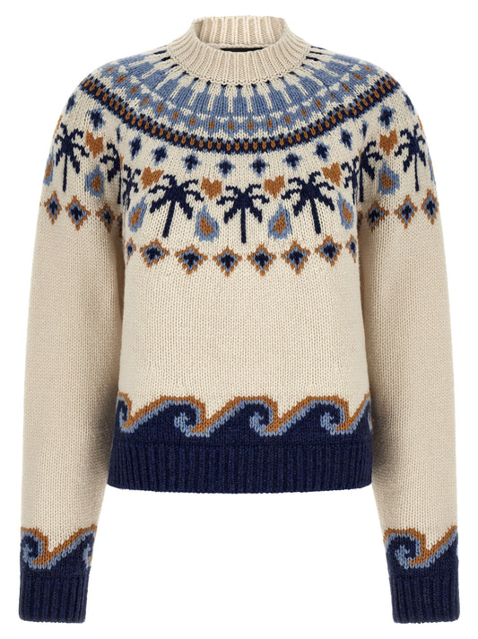 Cardigan by Alanui for women in virgin wool multicolor, patterned & jacquard features a nuanced silhouette with a refined and nuanced detailing for a sophisticated look.
