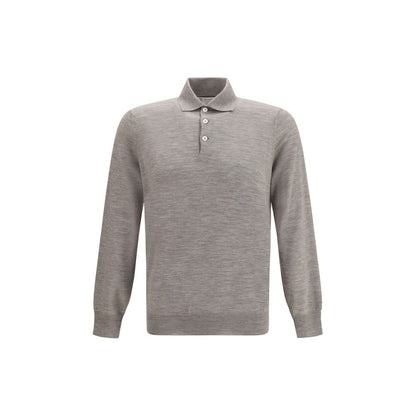 Brunello Cucinelli Gray Cashmere Polo Shirt
