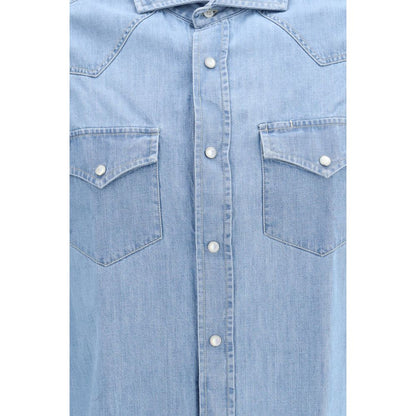 Brunello Cucinelli Blue Denim Shirt