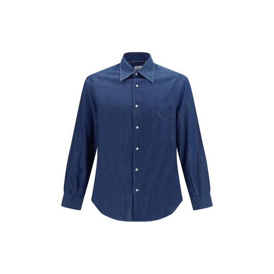 Brunello Cucinelli Blue Denim Shirt