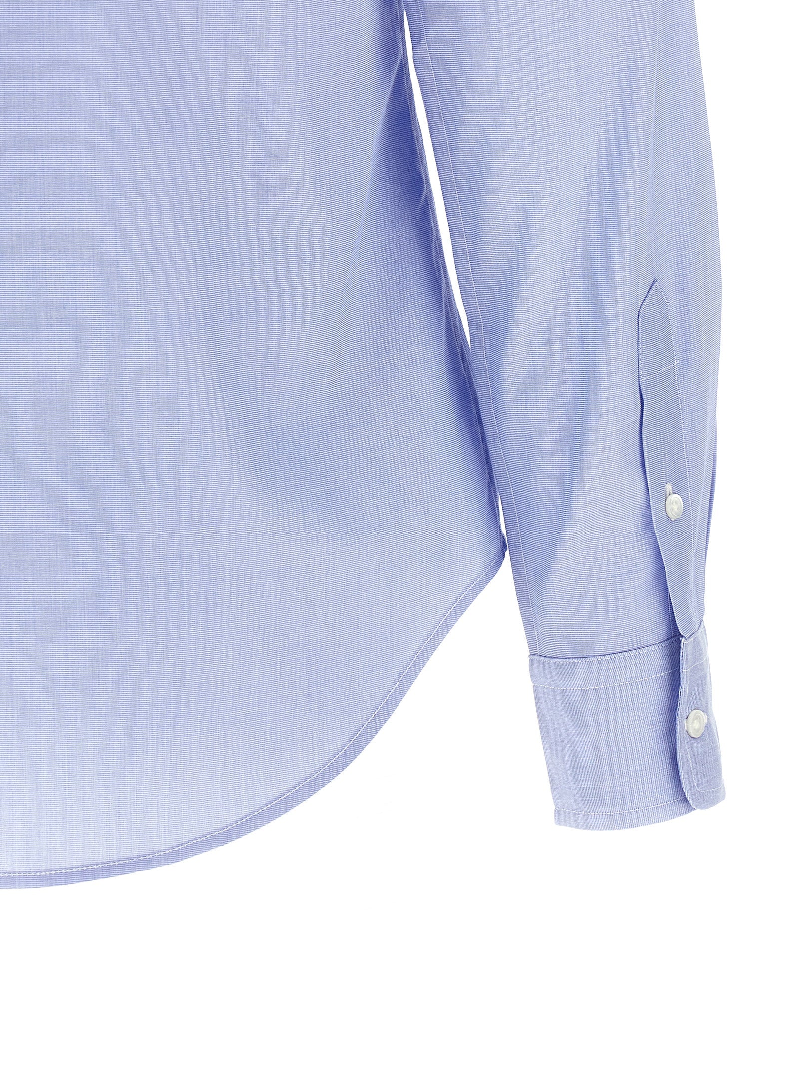 Blouse by Polo Ralph Lauren for women in cotton light-blue features an polished silhouette, showcasing a sophisticated and detail for a truly polished finish.