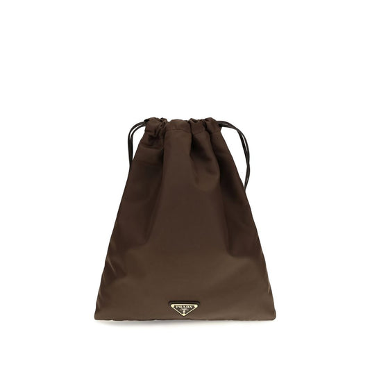 Prada Brown Polyamide Clutch Bag