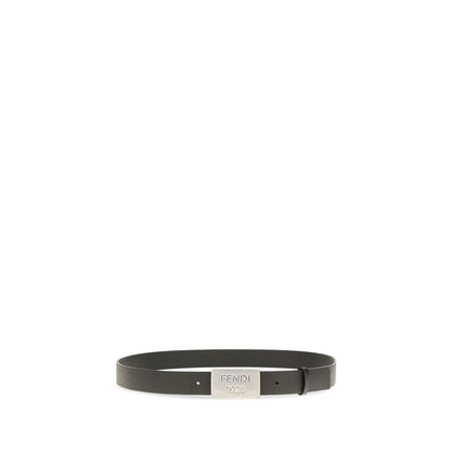 Fendi Black Calf Leather Bos Taurus Regular Belt