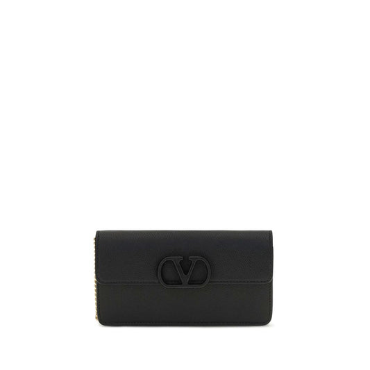 Valentino Garavani Black Calf Leather Bos Taurus Wallet