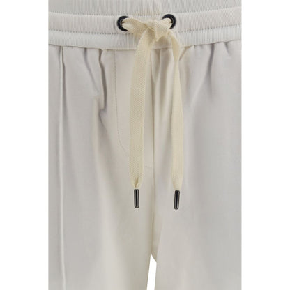 Brunello Cucinelli White Cotton Athletic Pants