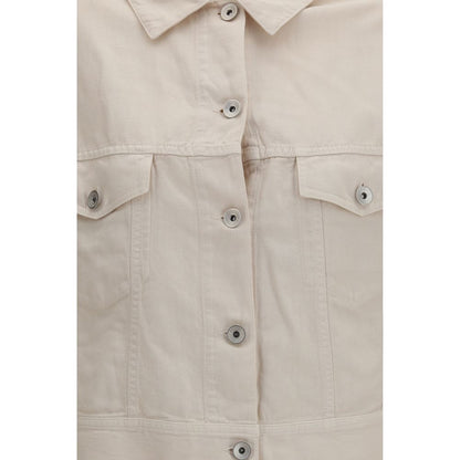 Brunello Cucinelli White Cotton Denim Jacket