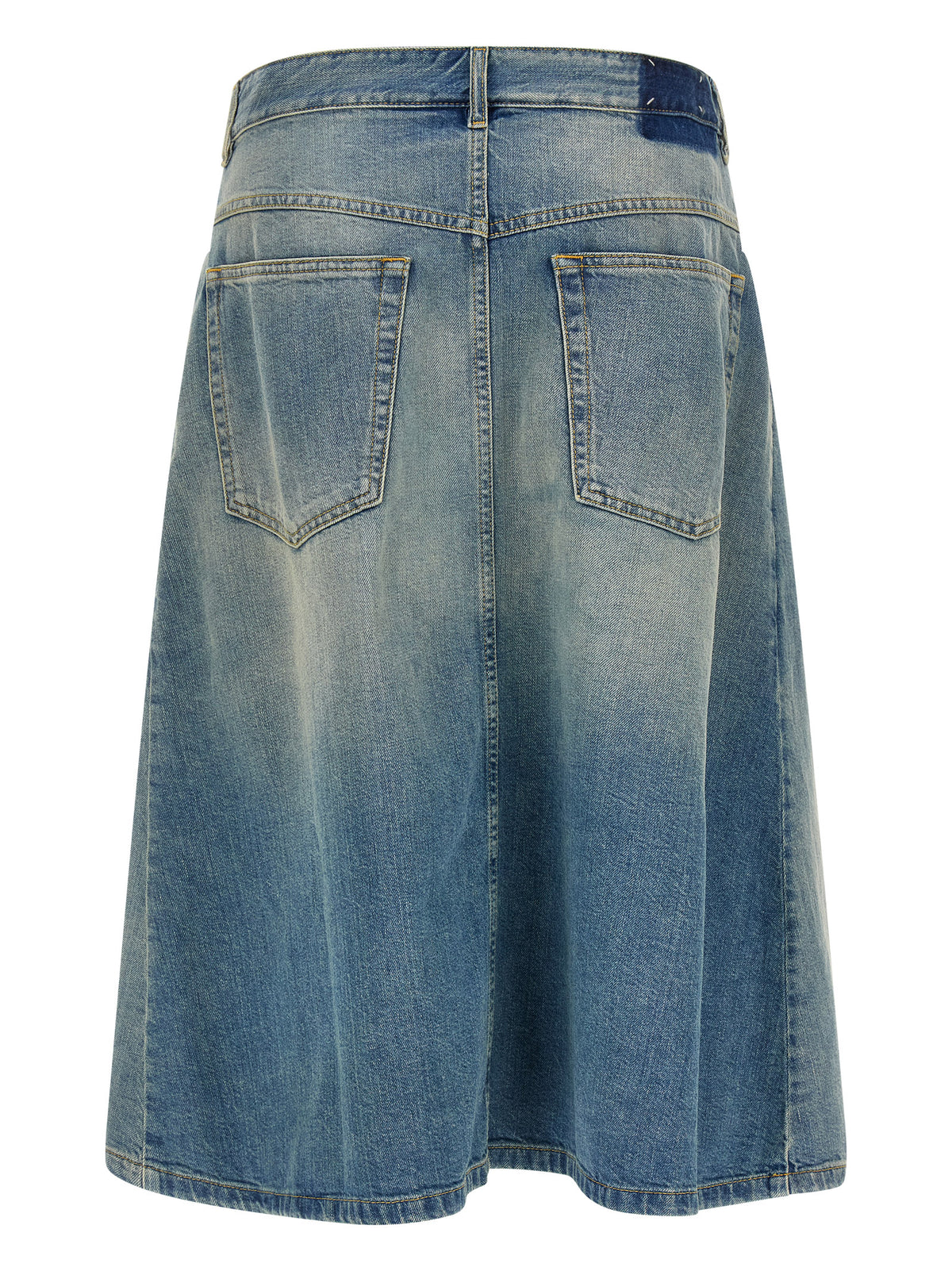 Maison Margiela Four Stitches Women's Denim Cotton Skirt - Light Blue