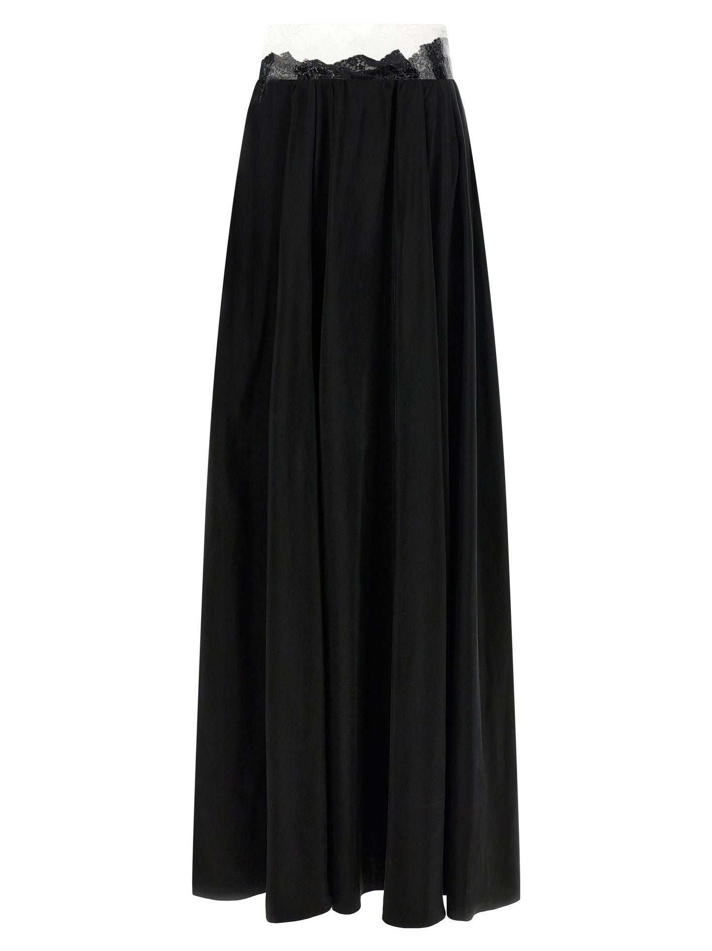 Maison Margiela Four Stitches Ribbon Women's Flared Cupro & Copper Skirt - Black Copper Transparent Signature