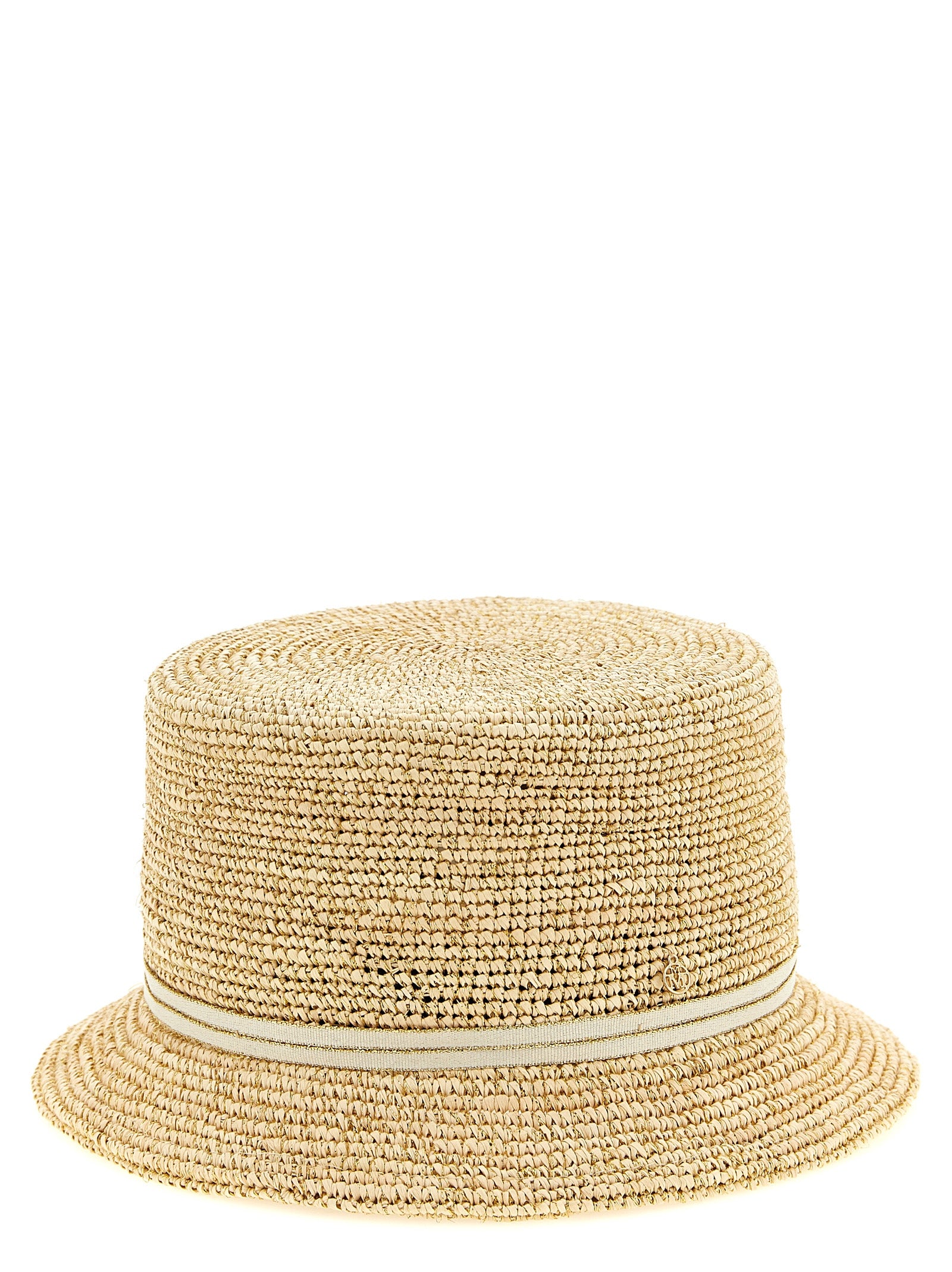 Cloche Hat by Maison Michel for women in lurex & straw beige & natural features an effortlessly chic silhouette, perfectly showcasing the sophisticated effortlessly chic design of this Ribbon Lurex & Straw Cloche Hat.