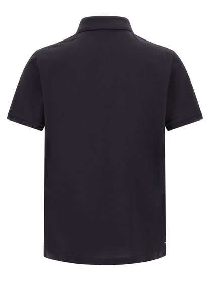Moncler Blue Cotton Polo Shirt