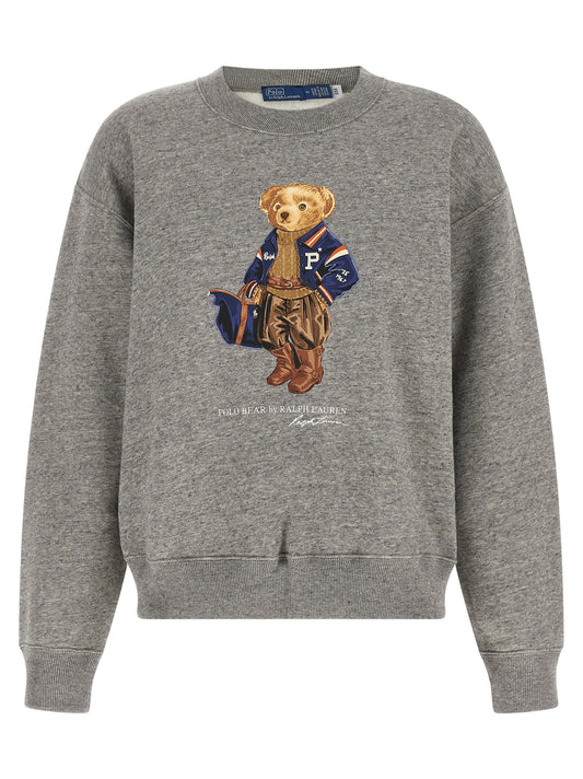Activewear Sweatshirt by Polo Ralph Lauren for women in cotton polyester gray features an contemporary silhouette with , refined detailing, and an contemporary crew neckline for a sophisticated performance look.
